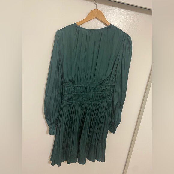 Maje Satin Dress With Ruffles - Picture 9 of 10